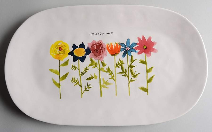 Bloom Flowers 14" Oval Serving Platter by Magenta-1