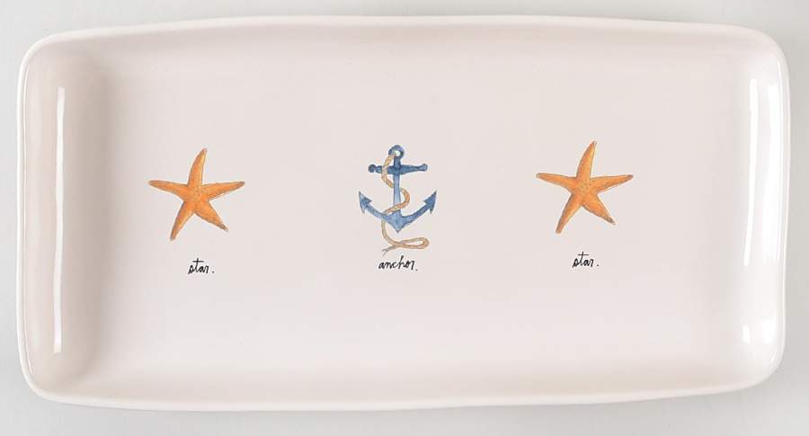 Anchor and Star 14" Rectangular Serving Platter by Magenta-1