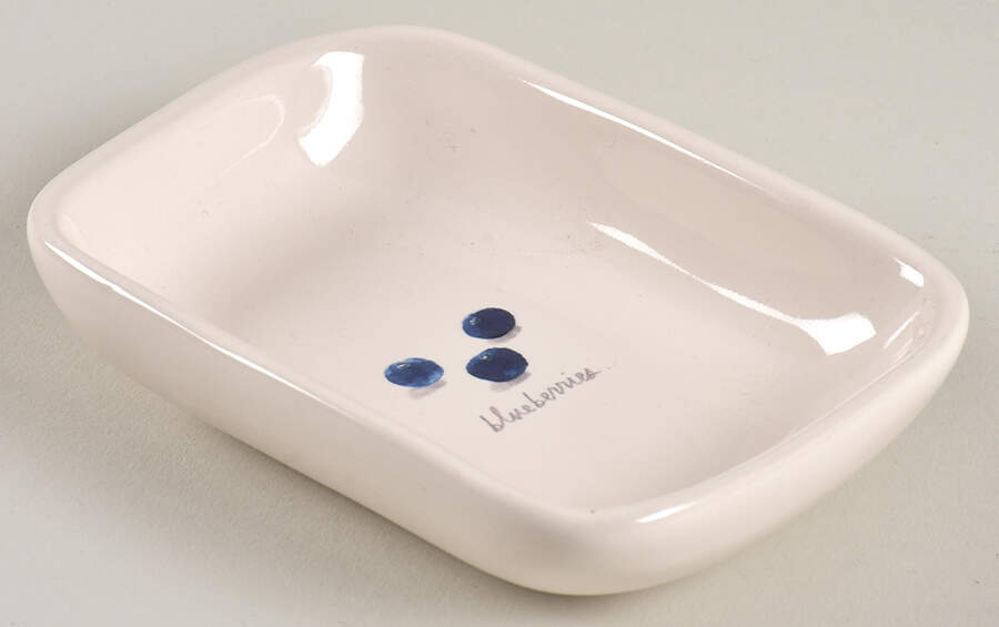 Blueberries and Strawberry Rectangular Dish by Magenta-1
