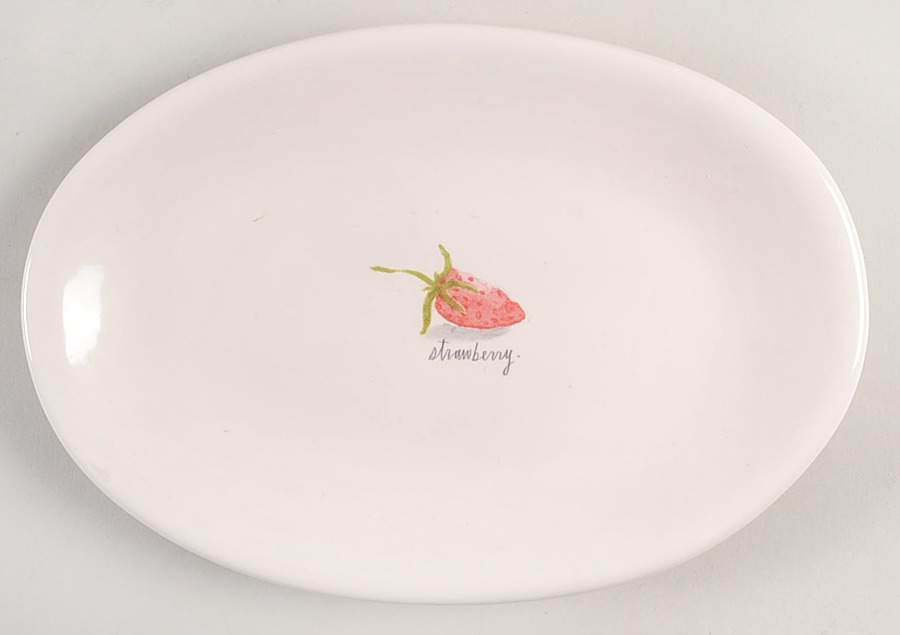 Blueberries and Strawberry 8" Oval Plate by Magenta-1