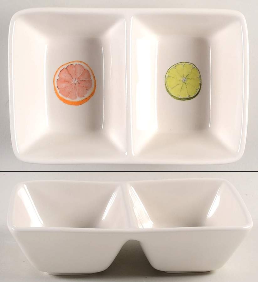 Citrus Fruit (2 Part) Rectangular Divided Dish by Magenta-1