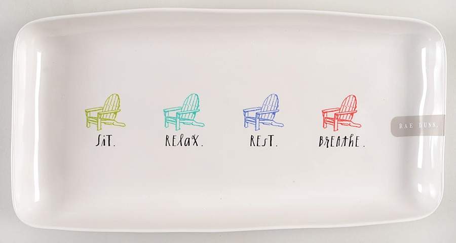 Rest and Relax (Multicolor Chairs) 13" Rectangular Tray by Magenta-1