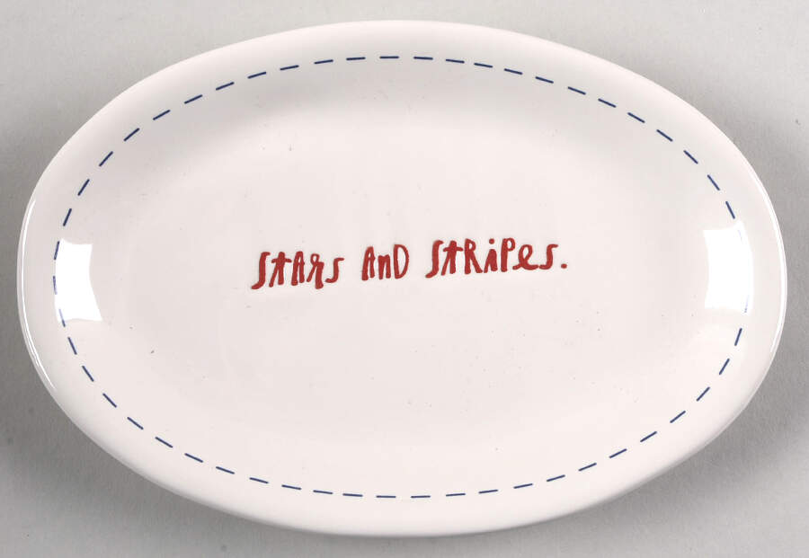 July Fourth 8" Oval Plate by Magenta-1