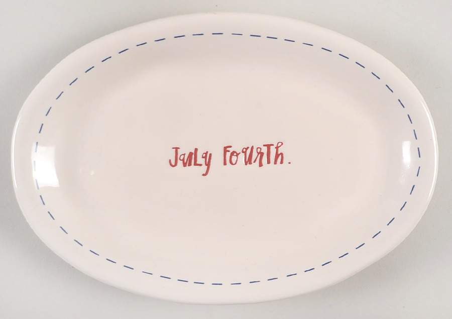 July Fourth 8" Oval Plate by Magenta-1