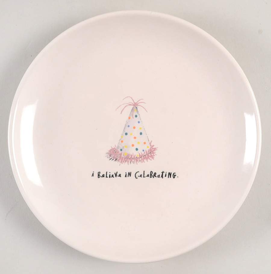 I Believe in Celebrating Appetizer Plate by Magenta-1