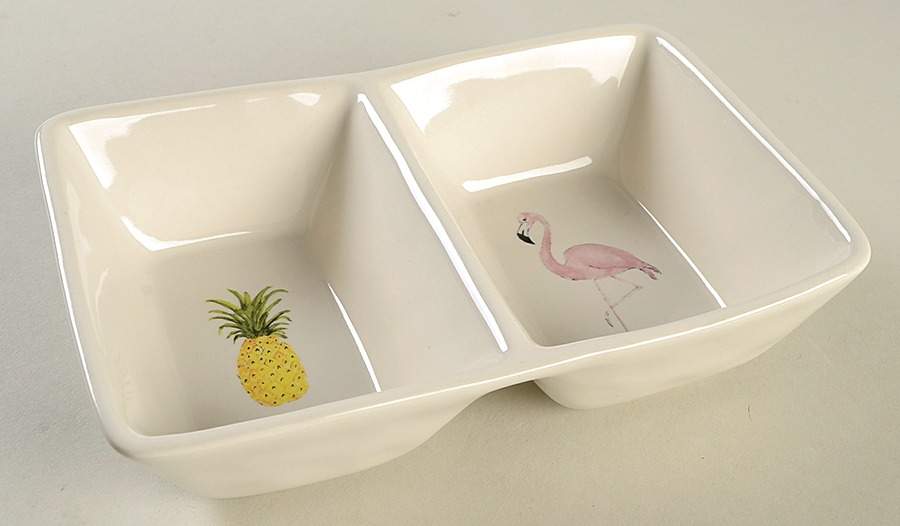 Tropical (2 Part) Rectangular Divided Dish by Magenta-1