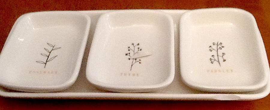 Herb (Set of 3 Motif) Rectangular Dish & 13" Tray by Magenta-1