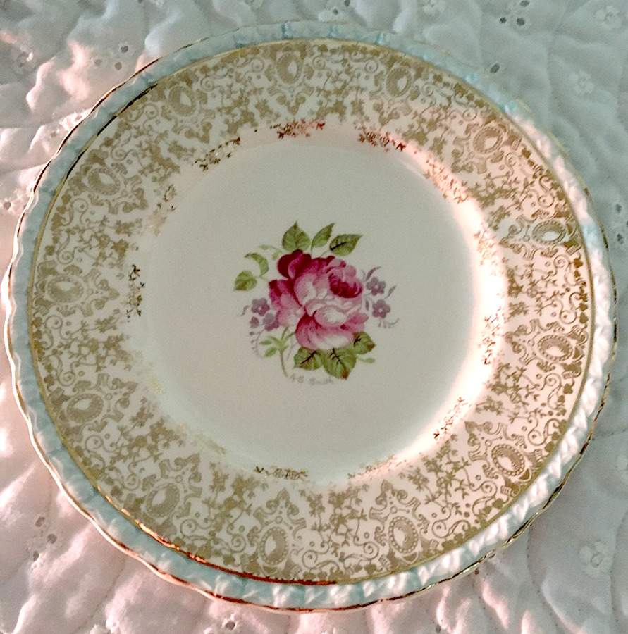 Princess Elizabeth Light Blue Dinner Plate by Myott Staffordshire-1