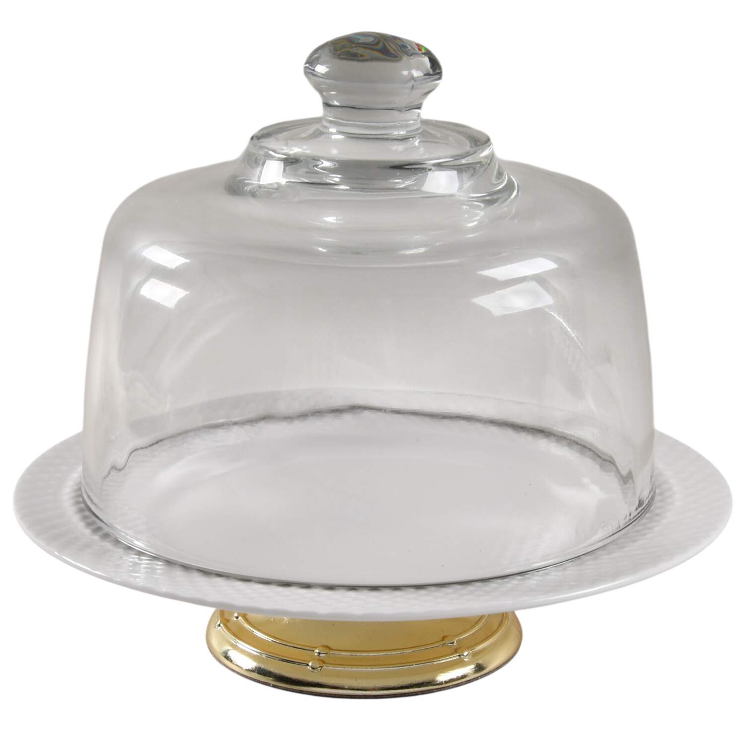 Huntington 6 1/2"-7 1/2" Footed Cheese Plate w/ Glass Dome HC by Mikasa-1