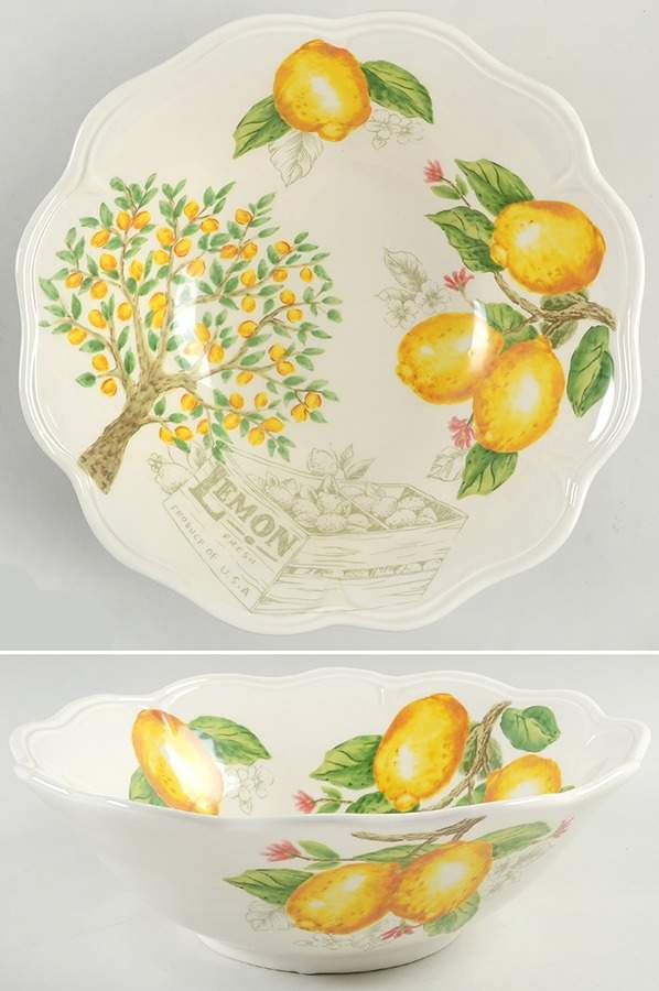 Lemon Tree 12" Round Serving Bowl by Maxcera Corp-1