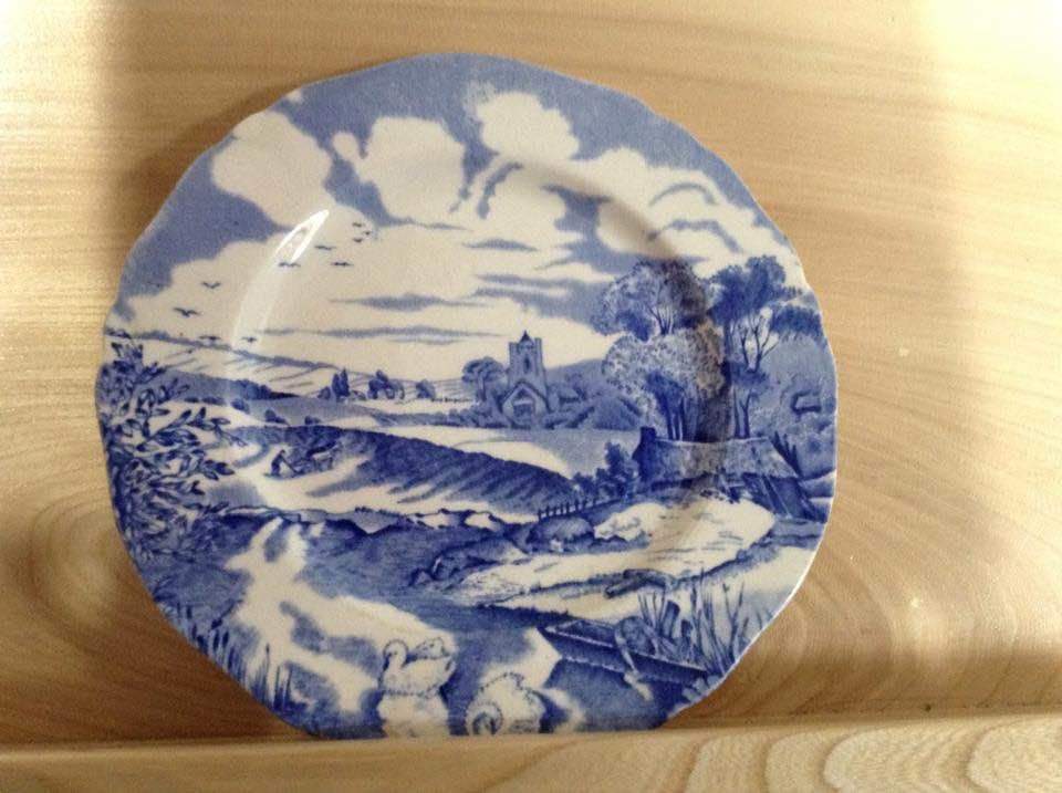Pastoral Blue Dinner Plate by Alfred Meakin-1