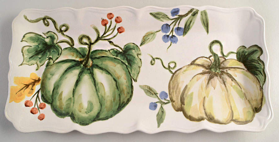 Pumpkin Harvest 17" Rectangular Serving Platter by Maxcera Corp-1