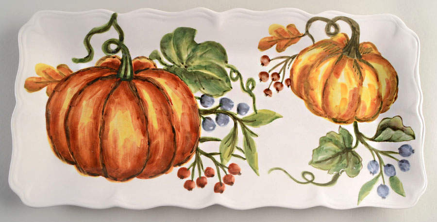 Pumpkin Harvest 17" Rectangular Serving Platter by Maxcera Corp-1