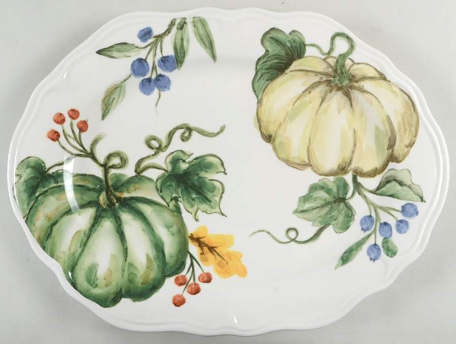 Pumpkin Harvest 14" Oval Serving Platter by Maxcera Corp-1