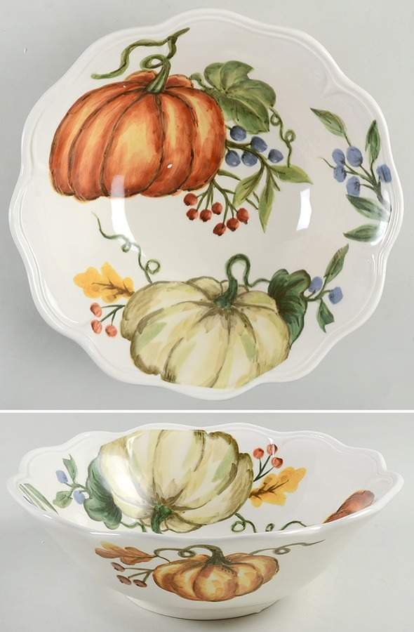 Pumpkin Harvest 12" Round Serving Bowl by Maxcera Corp-1