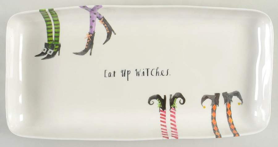 Halloween Witches' Feet 13" Rectangular Melamine Platter by Magenta-1