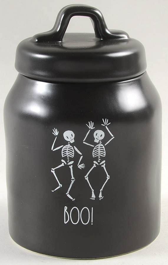 Dancing Skeletons (Matte Black) Small Canister & Lid by Magenta-1