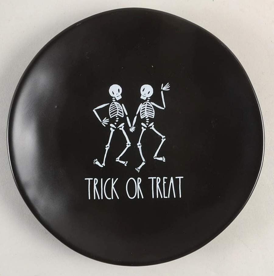 Dancing Skeletons (Matte Black) Appetizer Plate by Magenta-1