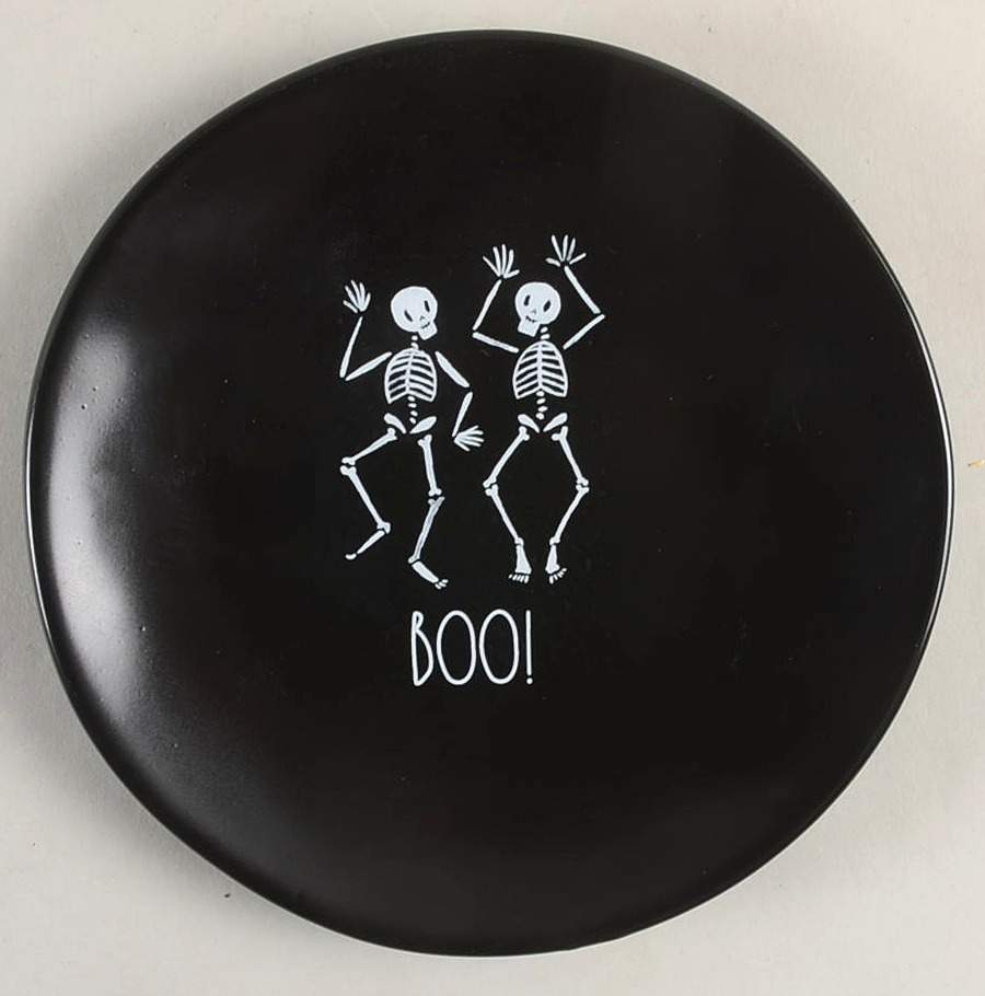 Dancing Skeletons (Matte Black) Appetizer Plate by Magenta-1