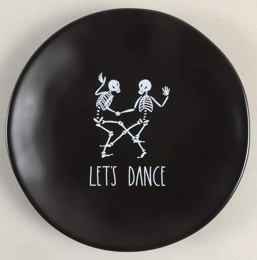Dancing Skeletons (Matte Black) Appetizer Plate by Magenta-1