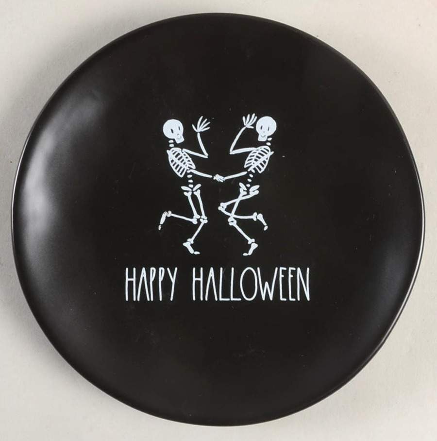 Dancing Skeletons (Matte Black) Appetizer Plate by Magenta-1