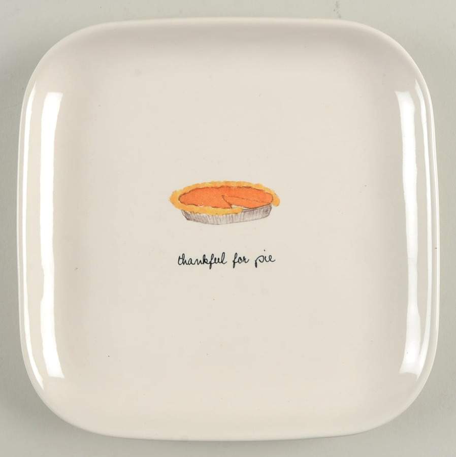 Pumpkin Pie Square Dessert Plate by Magenta-1