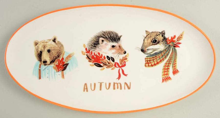 Sketchbook Series 14" Oval Serving Platter by Magenta-1