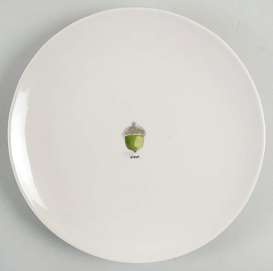 Acorn, Leaf and Pinecone Dinner Plate by Magenta-1