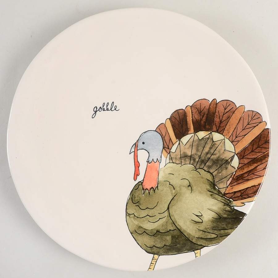 Happy Turkey Day Dinner Plate by Magenta-1