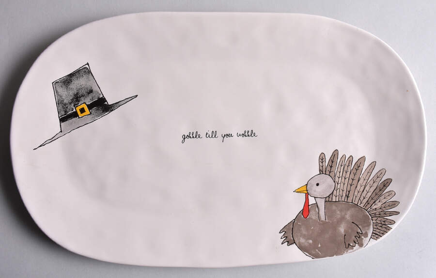 Happy Turkey Day 14" Oval Serving Platter by Magenta-1