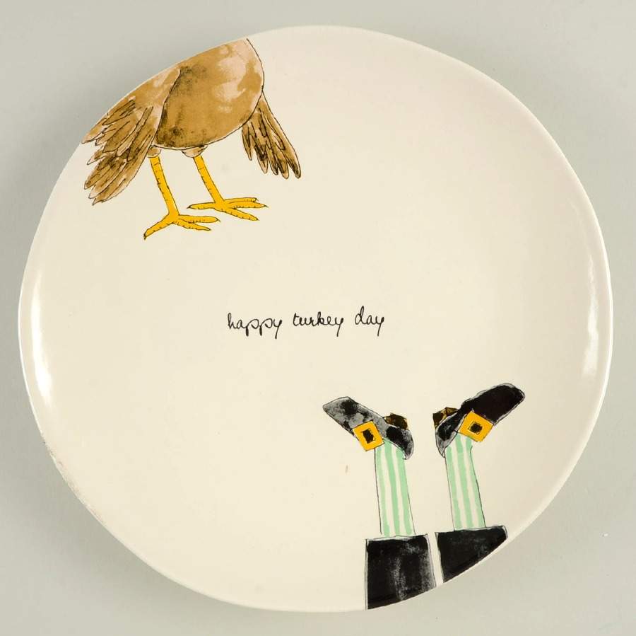 Happy Turkey Day Dinner Plate by Magenta-1
