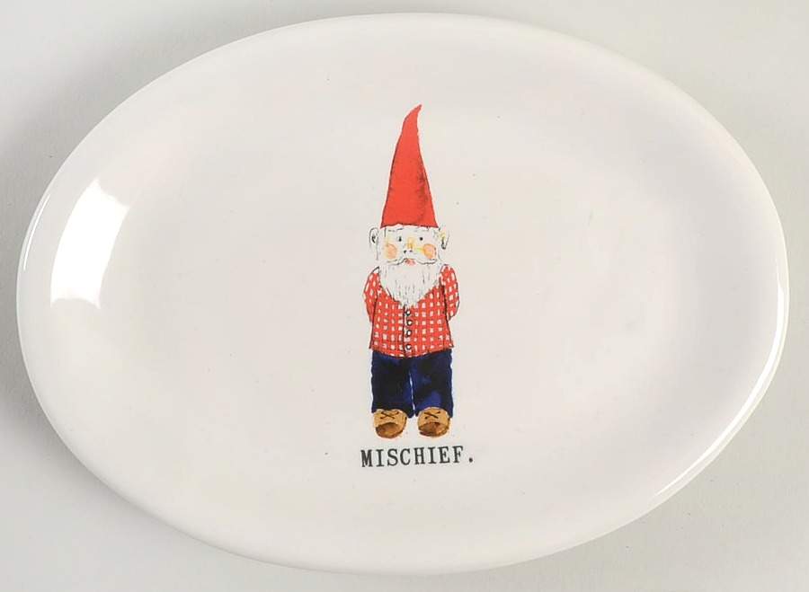 Christmas Gnomes 8" Oval Plate by Magenta-1