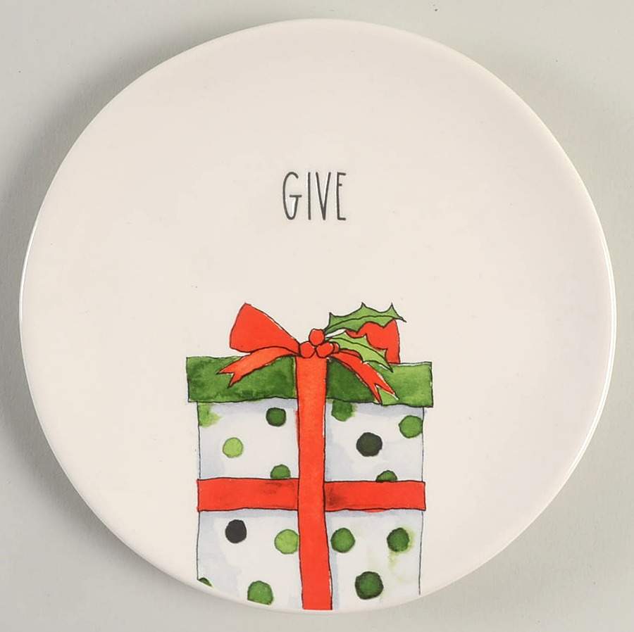 Christmas (Believe, Wish, Give, Merry) Appetizer Plate by Magenta-1