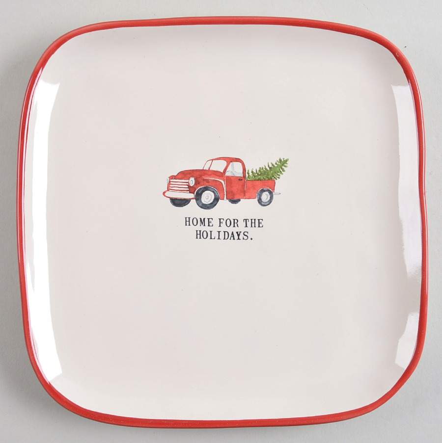 Home for the Holidays Square Salad/Dessert Plate by Magenta-1