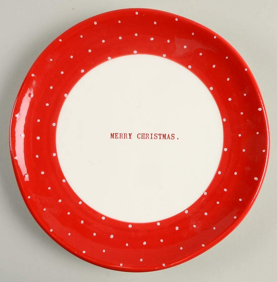 Christmas Polka Dot Salad Plate by Magenta-1