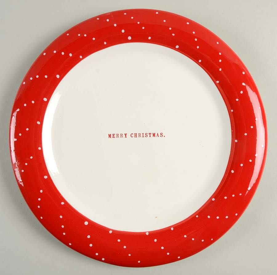 Christmas Polka Dot Dinner Plate by Magenta-1