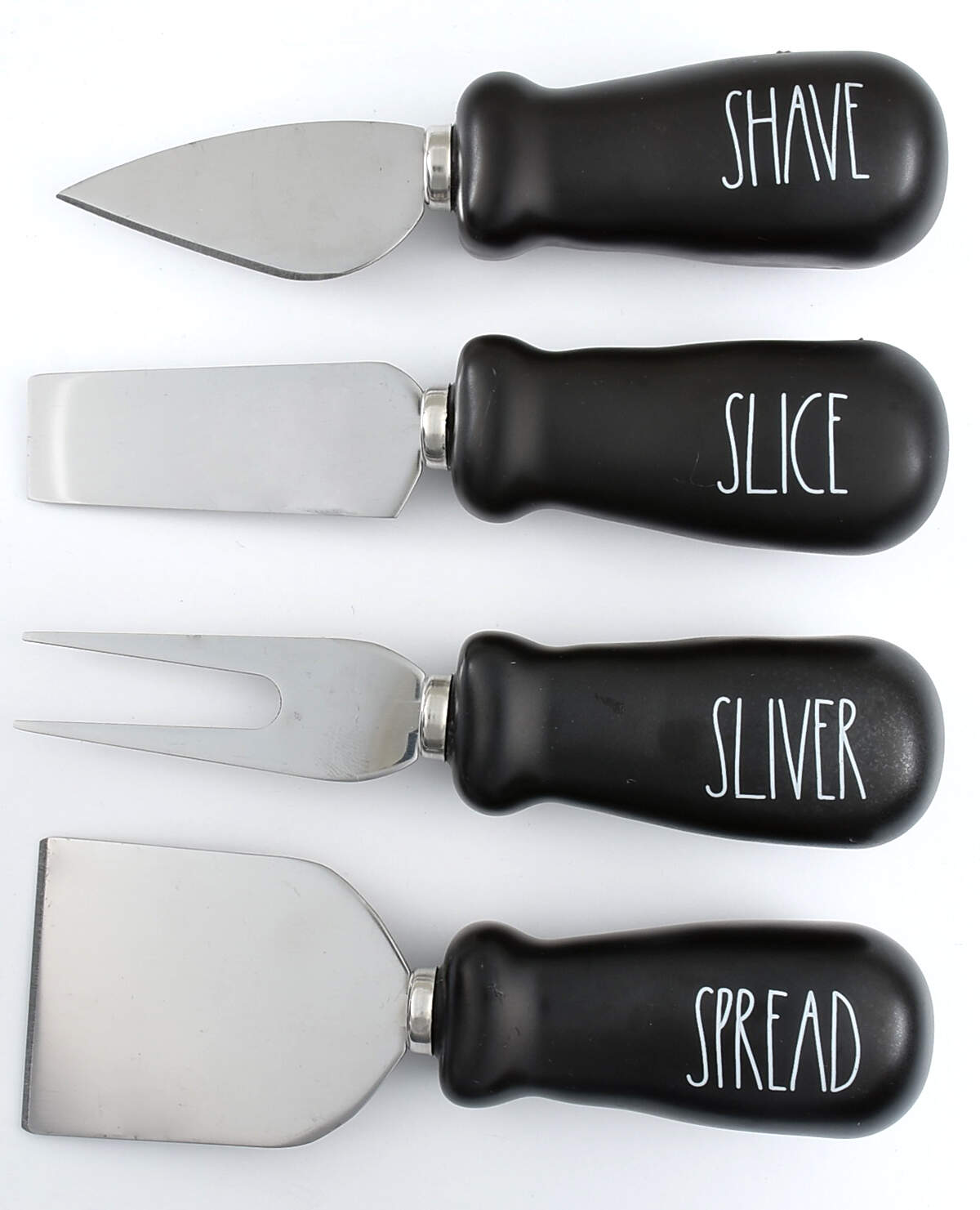 Farmhouse Black Cheese Knife & Stainless Blade - Set of 4 Motifs by Magenta-1
