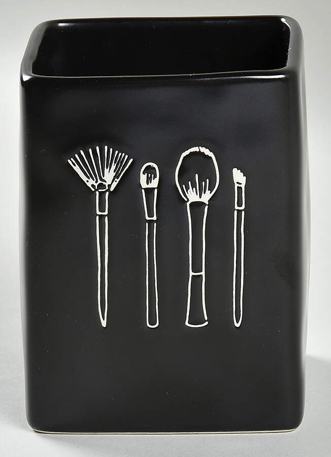 Farmhouse Black Cosmetic Brush Holder by Magenta-1
