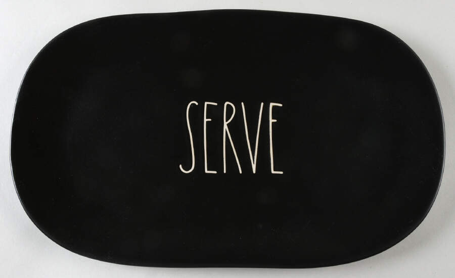 Farmhouse Black 15" Oval Serving Platter by Magenta-1