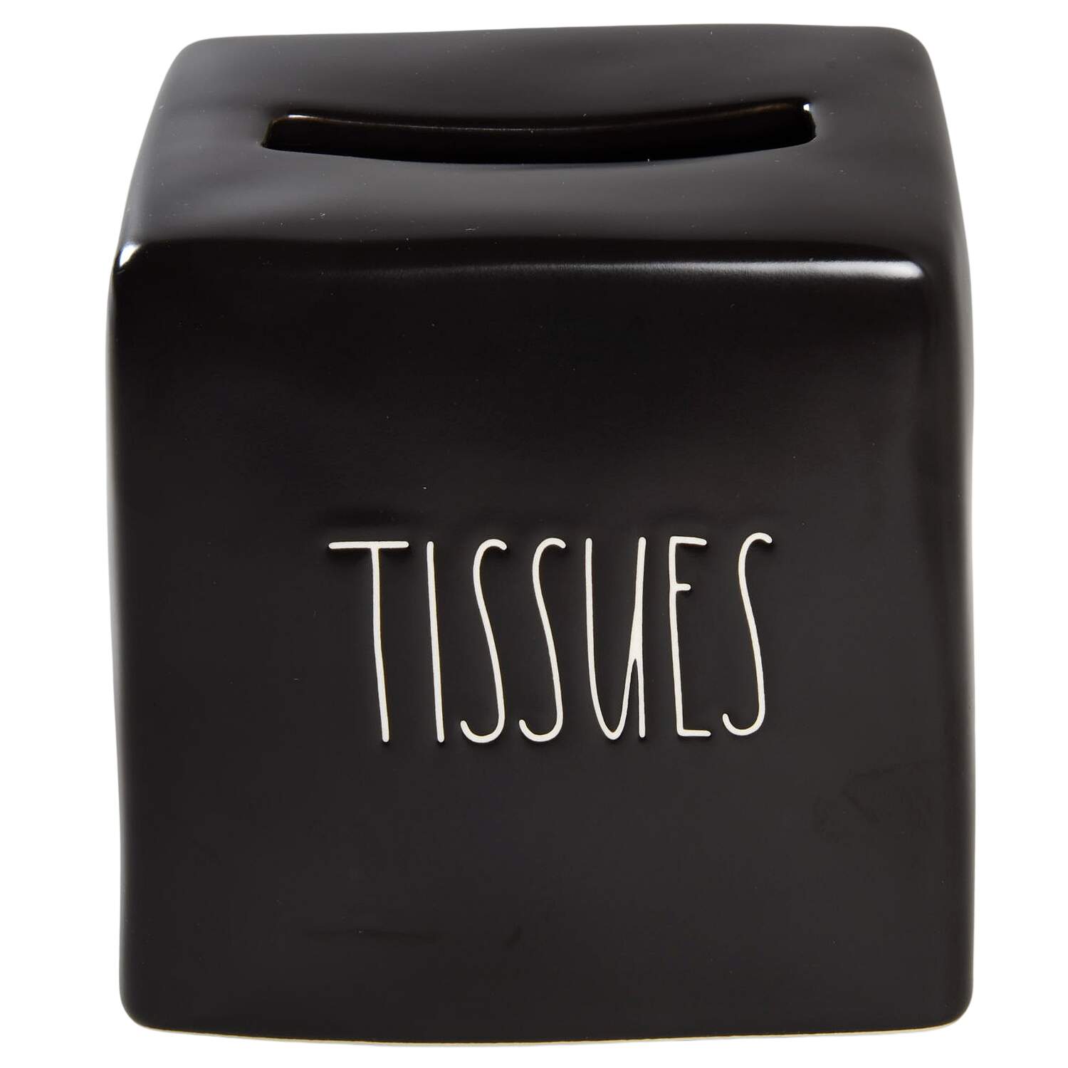 Farmhouse Black Square Tissue Box Cover by Magenta-1