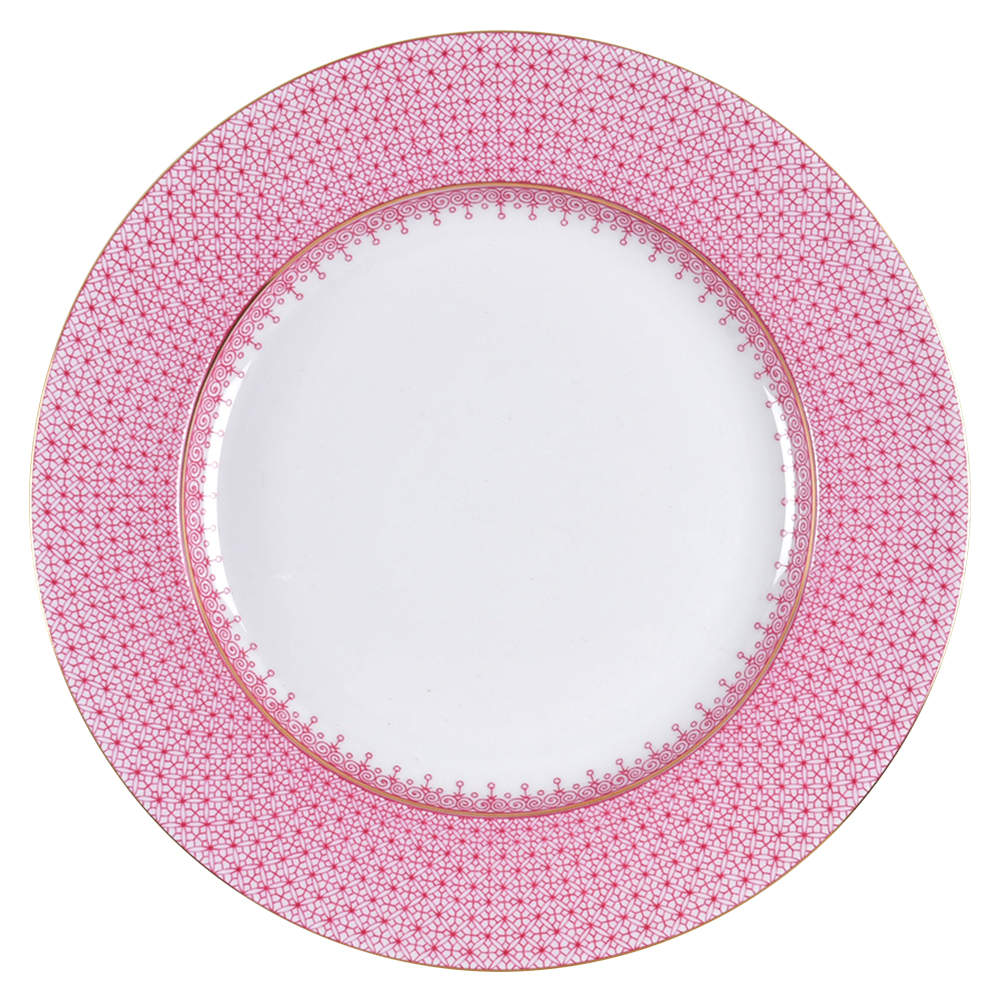 Pink Lace Dinner Plate by Mottahedeh-1