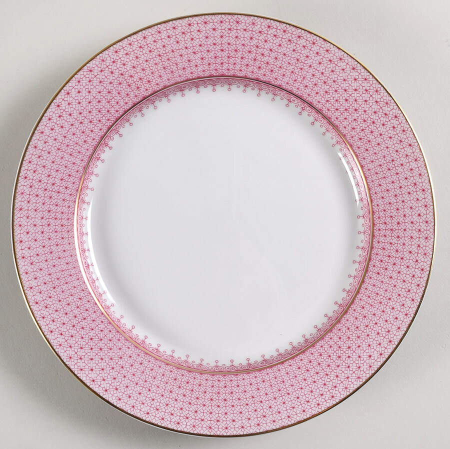 Pink Lace Salad/Dessert Plate by Mottahedeh-1