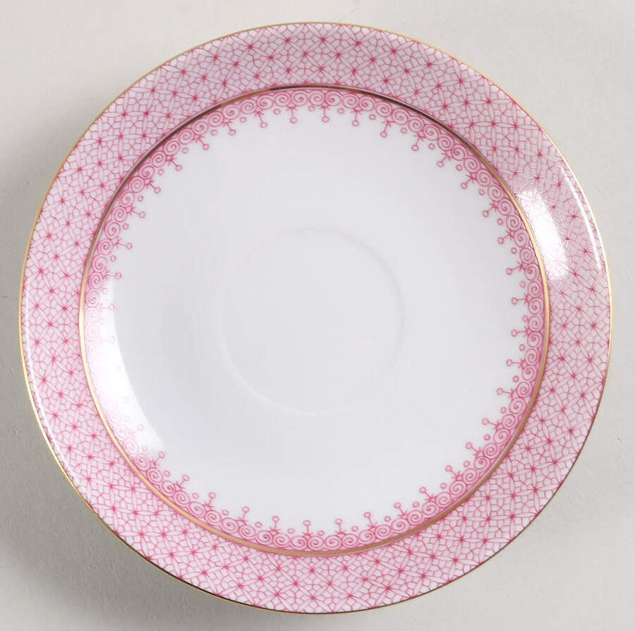 Pink Lace Saucer by Mottahedeh-1