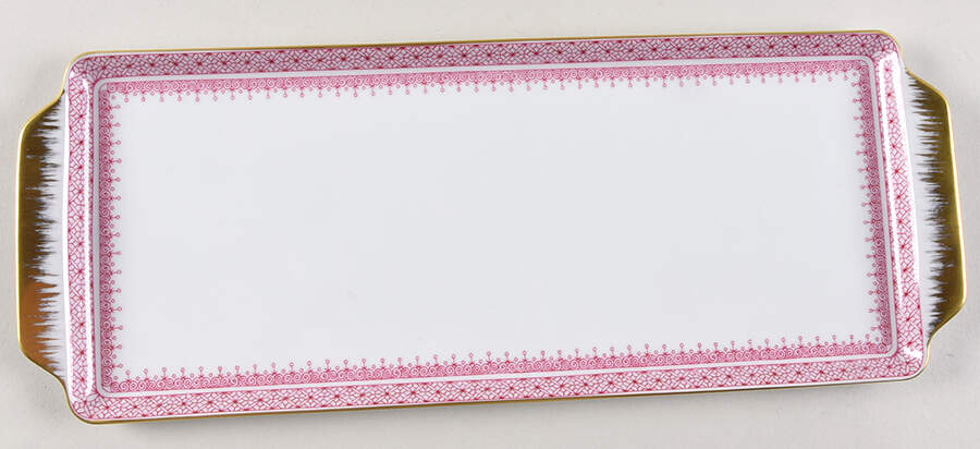 Pink Lace 15" Sandwich Tray by Mottahedeh-1