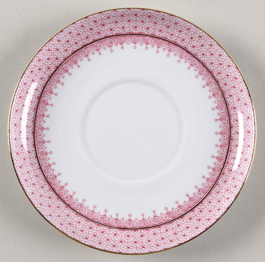 Pink Lace Saucer for Cream Soup Bowl by Mottahedeh-1