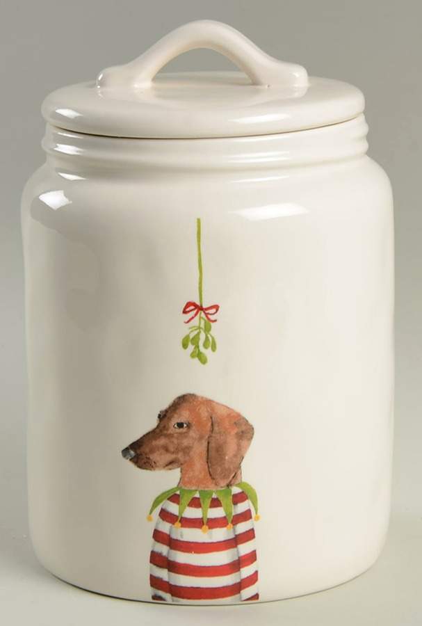Christmas Dogs Medium Canister & Lid by Magenta-1