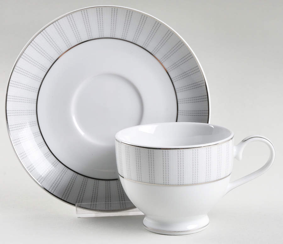 Adrian Grey Footed Cup & Saucer Set by Mikasa-1