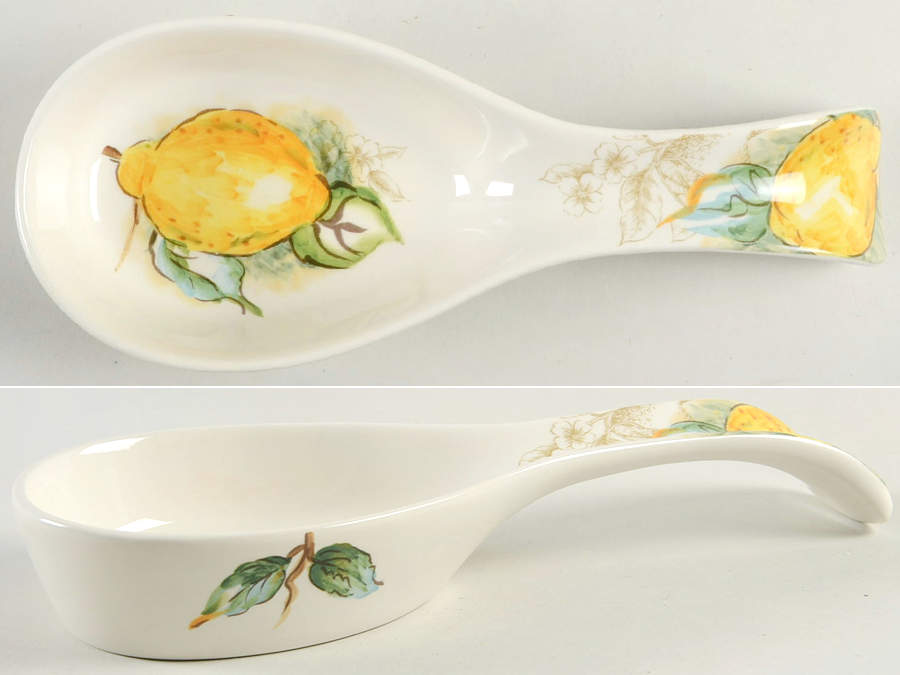 Watercolor Lemon Spoon Rest/Holder (Holds 1 Spoon) by Maxcera Corp-1