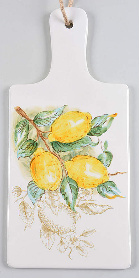 Watercolor Lemon Cheese and Cracker Board by Maxcera Corp-1