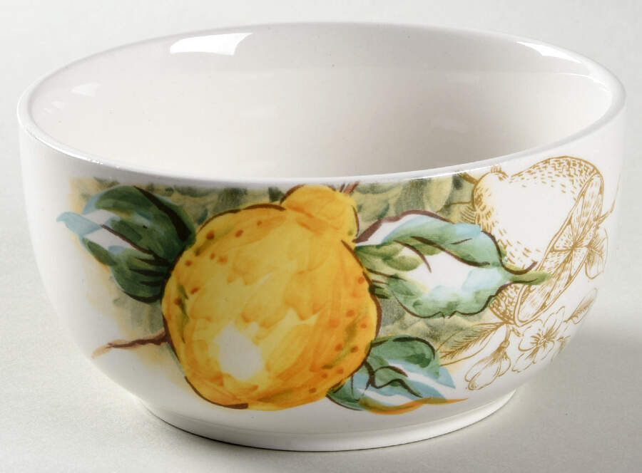 Watercolor Lemon 16 Oz Round Plastic Microwave Bowl No Vent Lid by Maxcera Corp-1